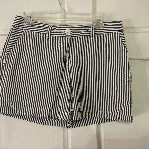 crown & ivy Pants - Crown & Ivy Black and White Striped Women Shorts